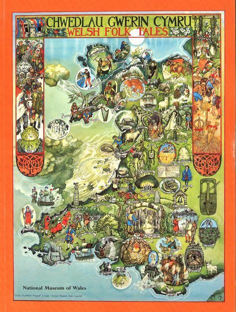 An Amazing Map Of Welsh Folk Tales Chwedlau Gwerin Cymru Look