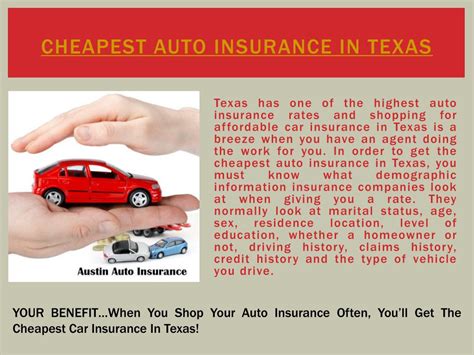 Ppt Texas Cheapest Car Insurance Powerpoint Presentation Free