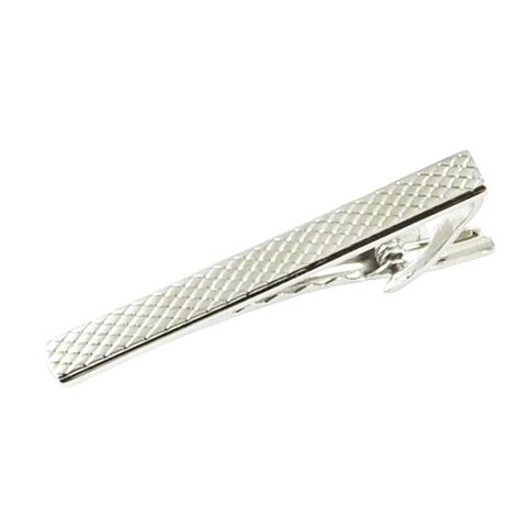 Silver Diamond Patterned Luxury Tie Bar From Ties Planet Uk