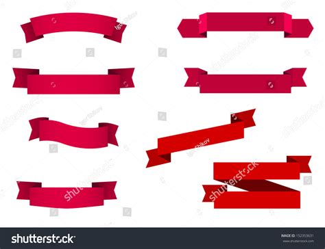 Retro Red Banners Set Stock Vector Illustration 152353631 Shutterstock