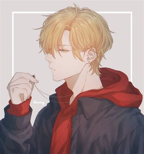 Blonde anime boy with scar eye. Artist: idumingは多忙 | Blonde anime boy, Cute anime guys, Cool anime guys