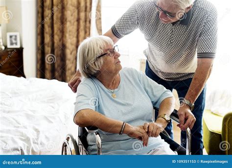 Senior Couple Taking Care Of Each Other Stock Image Image Of