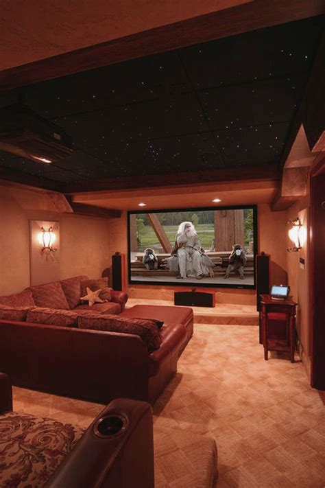 If you want your guests to have lots of freedom as they search, remove the room's normal decor and replace with decorations to. Family Media Room Design with Awesome Ceiling - Interior ...