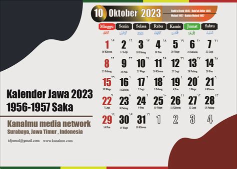 Hari Baik Oktober 2023 Di Kalender Jawa