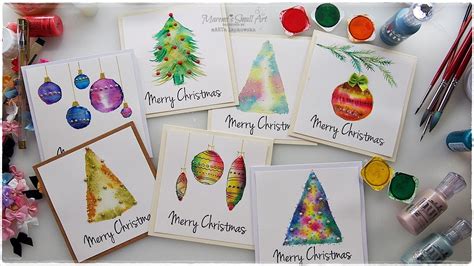 7 Watercolor Christmas Card Ideas For Beginners ♡ Maremis Small Art