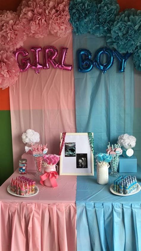 One of the most fun ways to do a gender reveal is to bake some cupcakes that have a pink or blue frosting or whipped cream filling inside. Gender Reveal Party Decorating Ideas | Gender reveal party ...