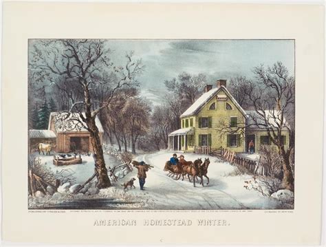American Homestead Winter Currier And Ives Springfield Museums