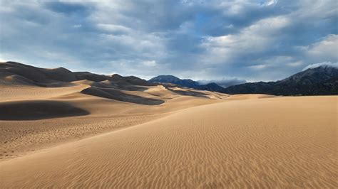Download Wallpaper 2560x1440 Desert Sand Dunes Clouds Nature