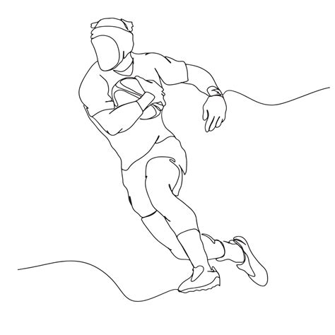 American Football Line Art Rgby Outline Drawing Simple Sport Sketch