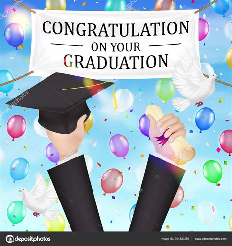 Download Congratulations Graduation Banner Diploma Hat — Stock Vector © siiixth #204883280