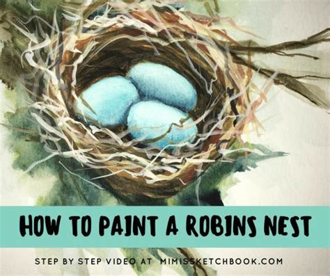 How To Paint A Robins Nest With Images Bird Nest Painting Nest Art