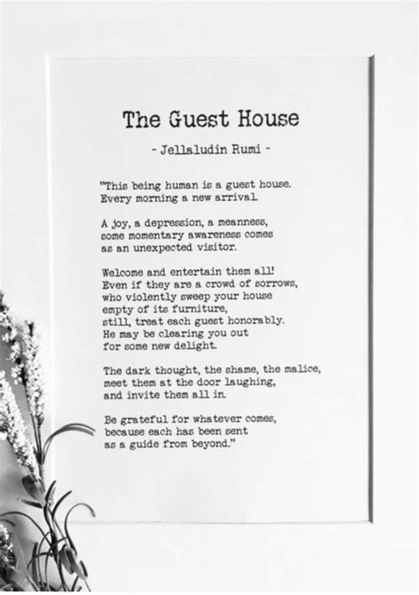The Guest House Poem Rumi A3 A4 Print Etsy