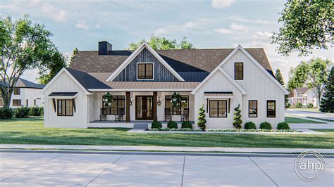 4 Bedroom 1 Story Modern Farmhouse Style Plan With Outdoor L