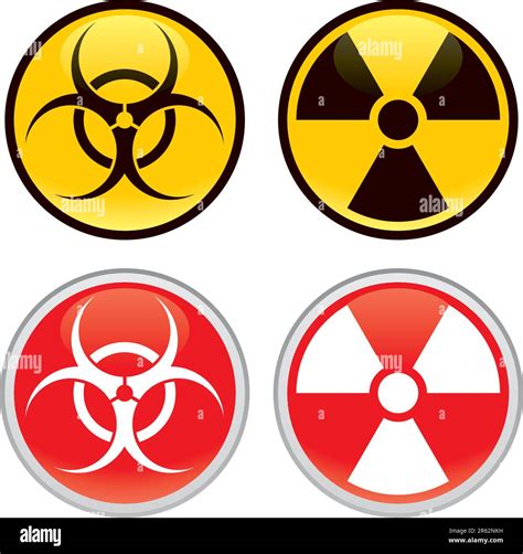 Señales Y Símbolos De Advertencia Radiactivos Y De Peligro Biológico