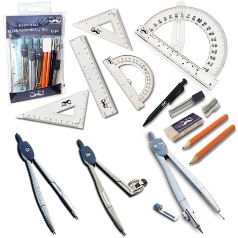 Mr Pen Pcs Compass Set With Swing Arm Protractor Geometry