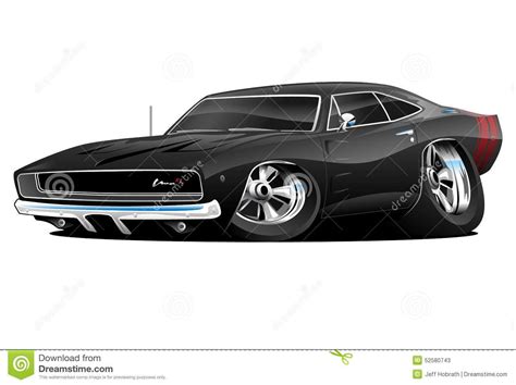 Photo About American Classic Muscle Car Cartoon Illustrated By Artist