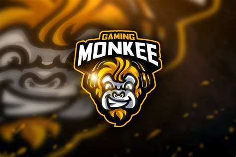 Monkee Gaming Mascot And Sport Logo Desain Logo Desain