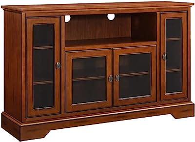 Amazon Com Monarch Specialties STAND L WHITE CORNER WITH GLASS DOORS Tv Stand Home Kitchen