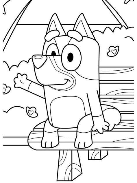 Friendly Bluey Coloring Page Download Print Or Color Online For Free