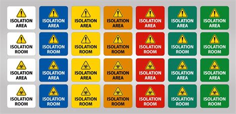 Biohazard Isolation Area And Room Sign Colored Collection 1109707