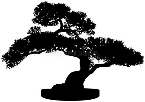 Bonsai Tree Silhouette Stock Vector Illustration Of Japanese