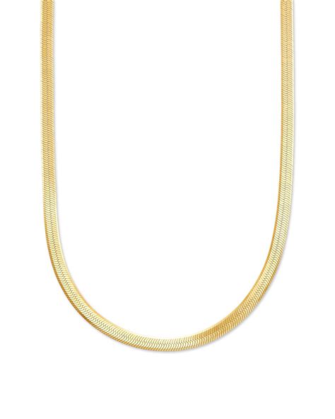 Herringbone Chain Necklace In K Yellow Gold Vermeil Kendra Scott