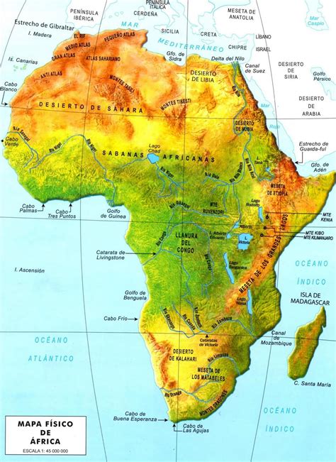 Asl 3º E África Mapa Físico