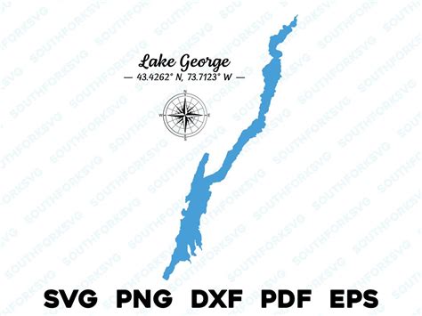 Lake George New York Map Shape Silhouette Svg Png Dxf Pdf Eps Vector