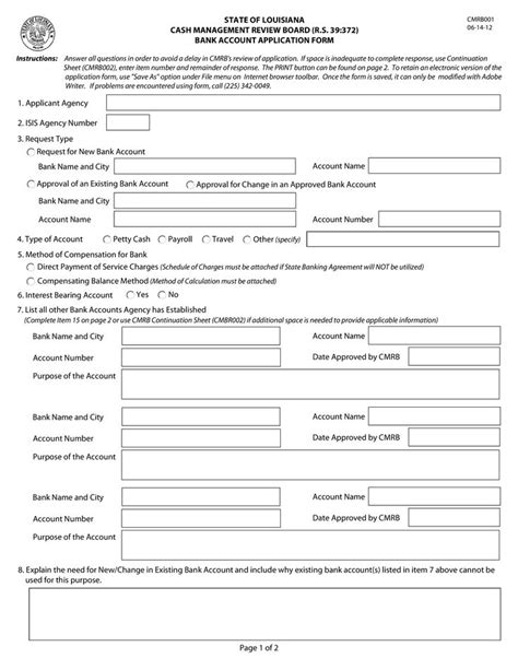 Bank Account Application Form How To Create A Bank Account