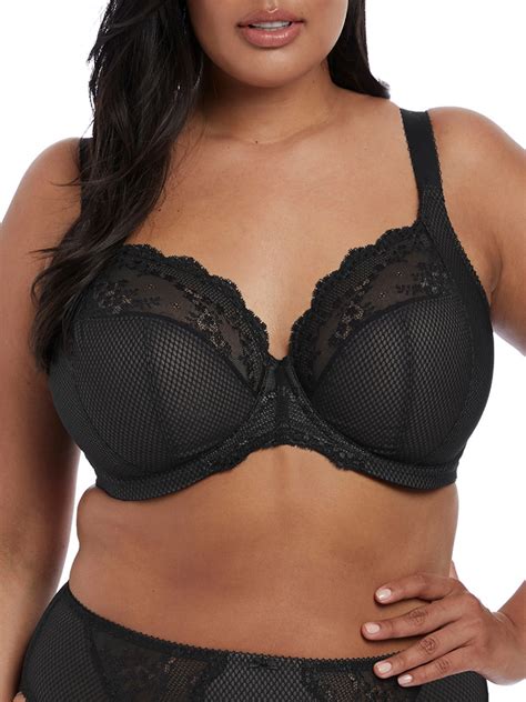 Elomi Womens Plus Size Charley Stretch Lace Underwire Plunge Black Size 36jj For Sale Online Ebay