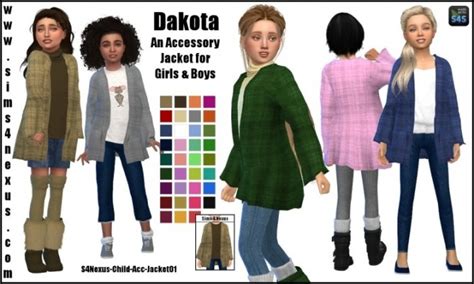 Dakota Acc Jacket For Kids By Samanthagump At Sims 4 Nexus Sims 4 Updates