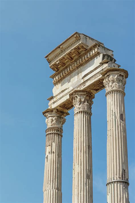 Ruins Of The Three Columns In Forum Romanum Rome Italy Photograph By