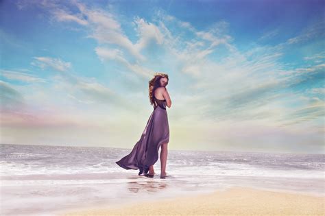 Wallpaper Sunlight Model Sunset Sea Photography Beach Blue
