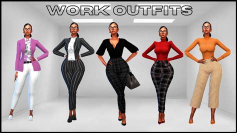 Work Outfits Lookbook Cc Links Part 2 Sims 4 Youtube