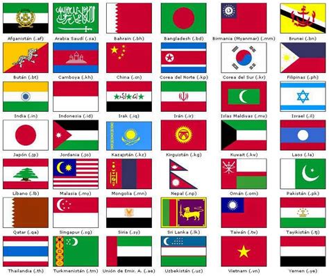 Vocabulario En Imágenes Maestra De Infantil Y Primaria Banderas De Asia
