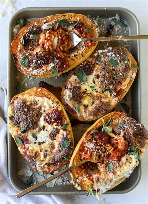 Spaghetti Squash Parmesan Roasted Spaghetti Squash With Marinara