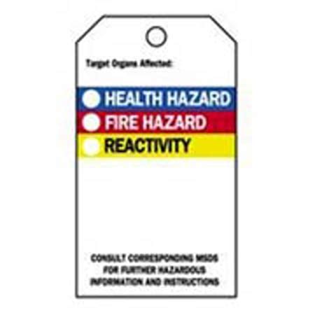Hazardous Labels English Health Hazard Fire Hazard Reactivity