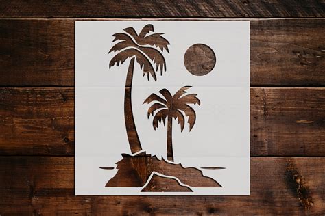 Palm Tree Stencil Reusable Palm Trees Stencil Art Stencil Etsy