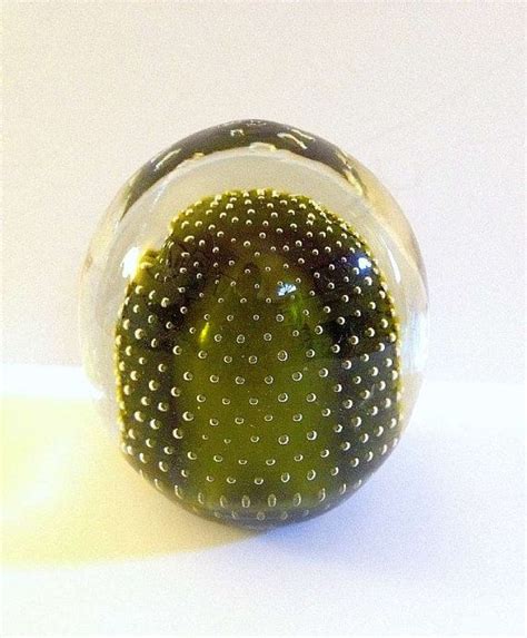Vintage Hand Blown Murano Style Green Swirl Controlled Bubble Etsy