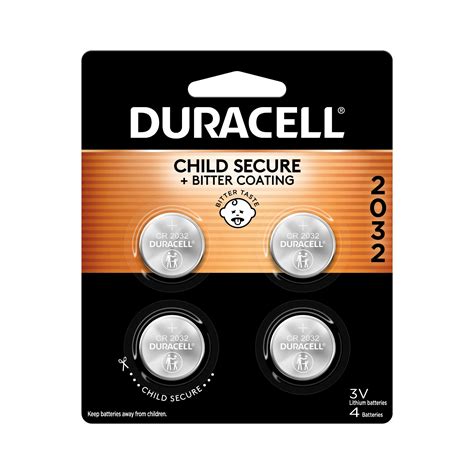 Buy Duracell Cr2032 3v Lithium Battery Child Safety Features 4 Count