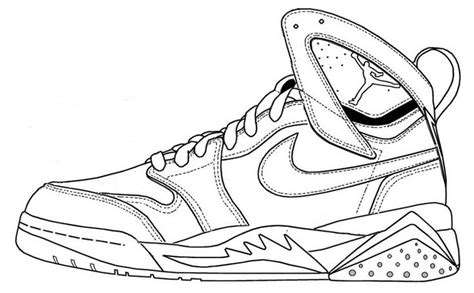 Dibujo De Zapatillas Jordan De Nike Para Colorear Dibujos Para Colorear