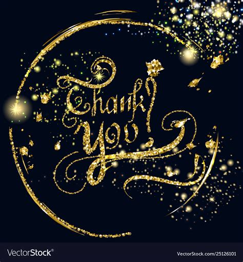 Thank You Signature With Glitter Particles Vector Image