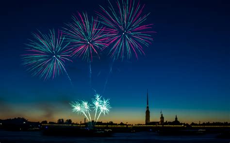Download Wallpaper 3840x2400 Celebrations Fireworks Sky Night 4k