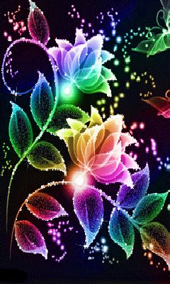 Free RAINBOW FLOWERS Gif Phone Wallpaper By Kween84 Fractals Fractal Art