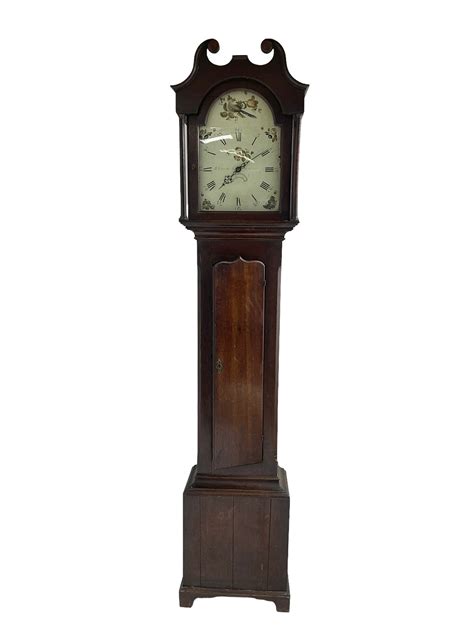 John Bancroft Of Scarborough Oak Cased Thirty Hour Longcase Clock C1800 Swans Neck Pediment