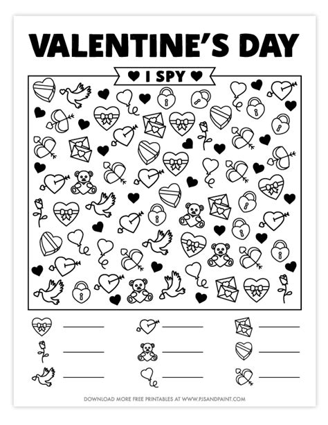 Valentines Day I Spy Free Printable Valentines Day Games And Activities