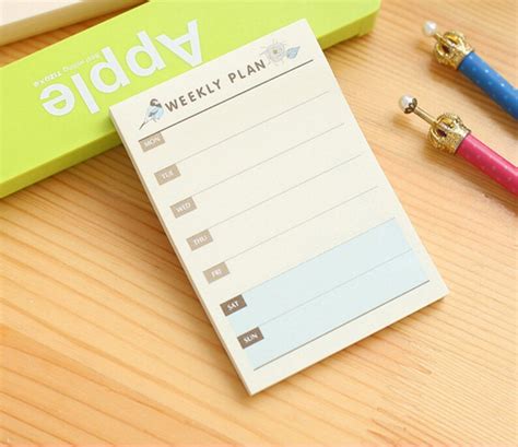 Weekly Plan Sticky Notes Time Schedule Sticky Notes Month Etsy