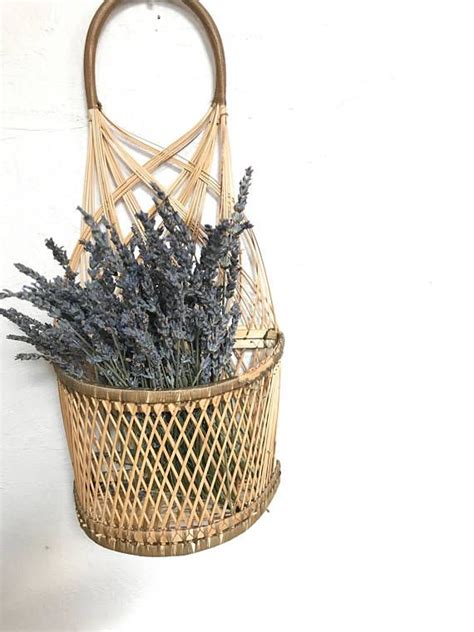 See more ideas about wicker baskets, wicker, basket. Vintage woven rattan wicker wall hanging basket planter ...