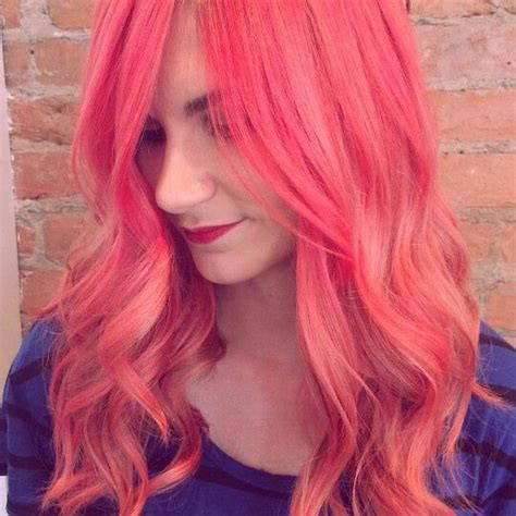 Pink Coral Hair Coral Hair Peach Hair Dyed Hair
