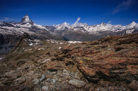 Matterhorn Peak Reflection In Summer At Riffelsee Lake Gornergrat